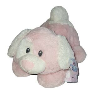 Aurora Baby Pink White Li'l Tushies Plush Puppy Dog Tags Stuffed animal 11"